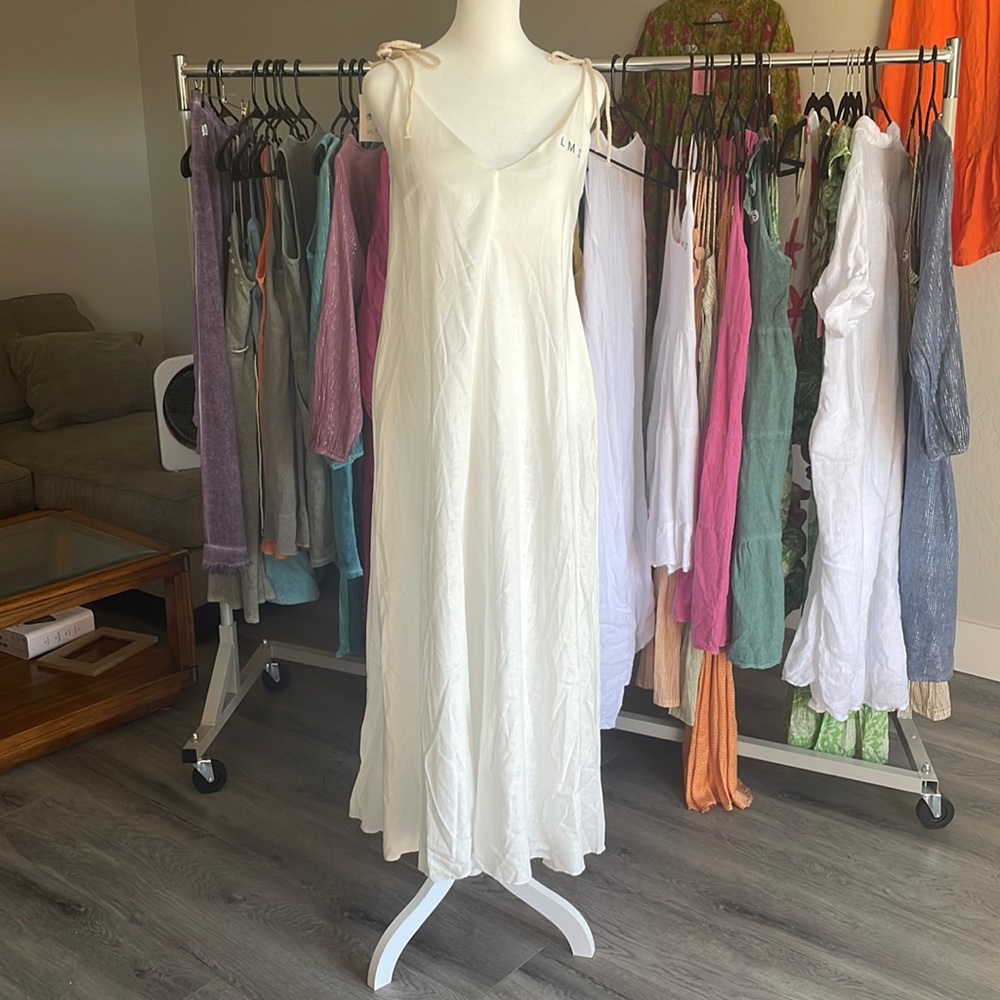 Linen maxi dress. Made in Italy. Boho-Chic